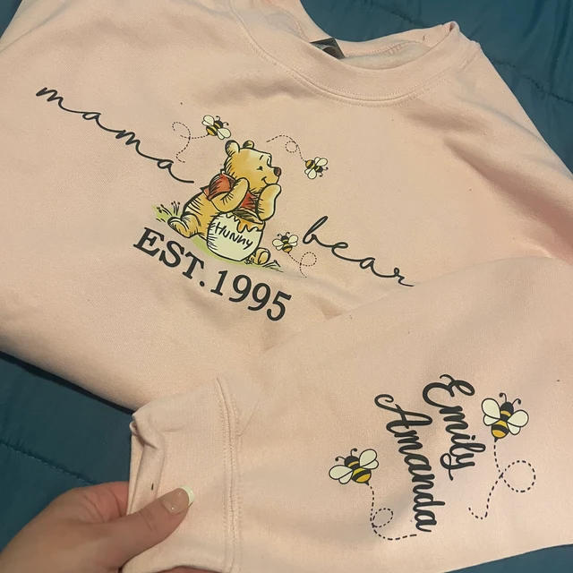 Personalized Mama Bear Embroidered Sweatshirt Hoodie With Date Christmas Gift Ideas