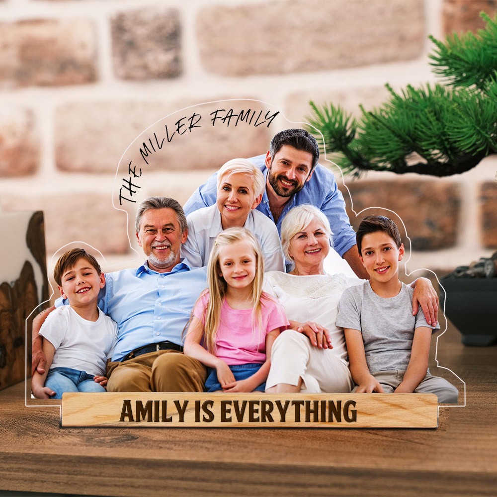 Personalized Family Acrylic Photo Statuette Unique Gift for Mom Dad Christmas Gift Ideas