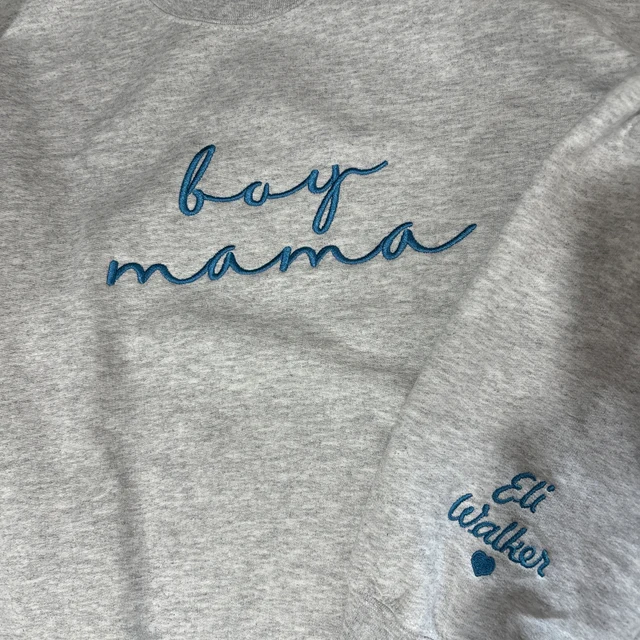 Custom Boy Mama Embroidered Sweatshirt Hoodie With Kids Names Unique Christmas Day Gift Ideas