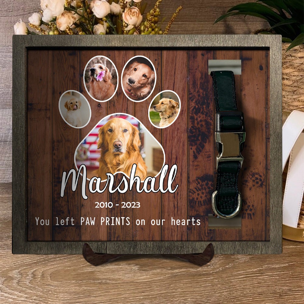 Custom Dog Memorial Frame For Loss of Dog Pet Collar Photo Frame Keepsake Gift for Pet Lover