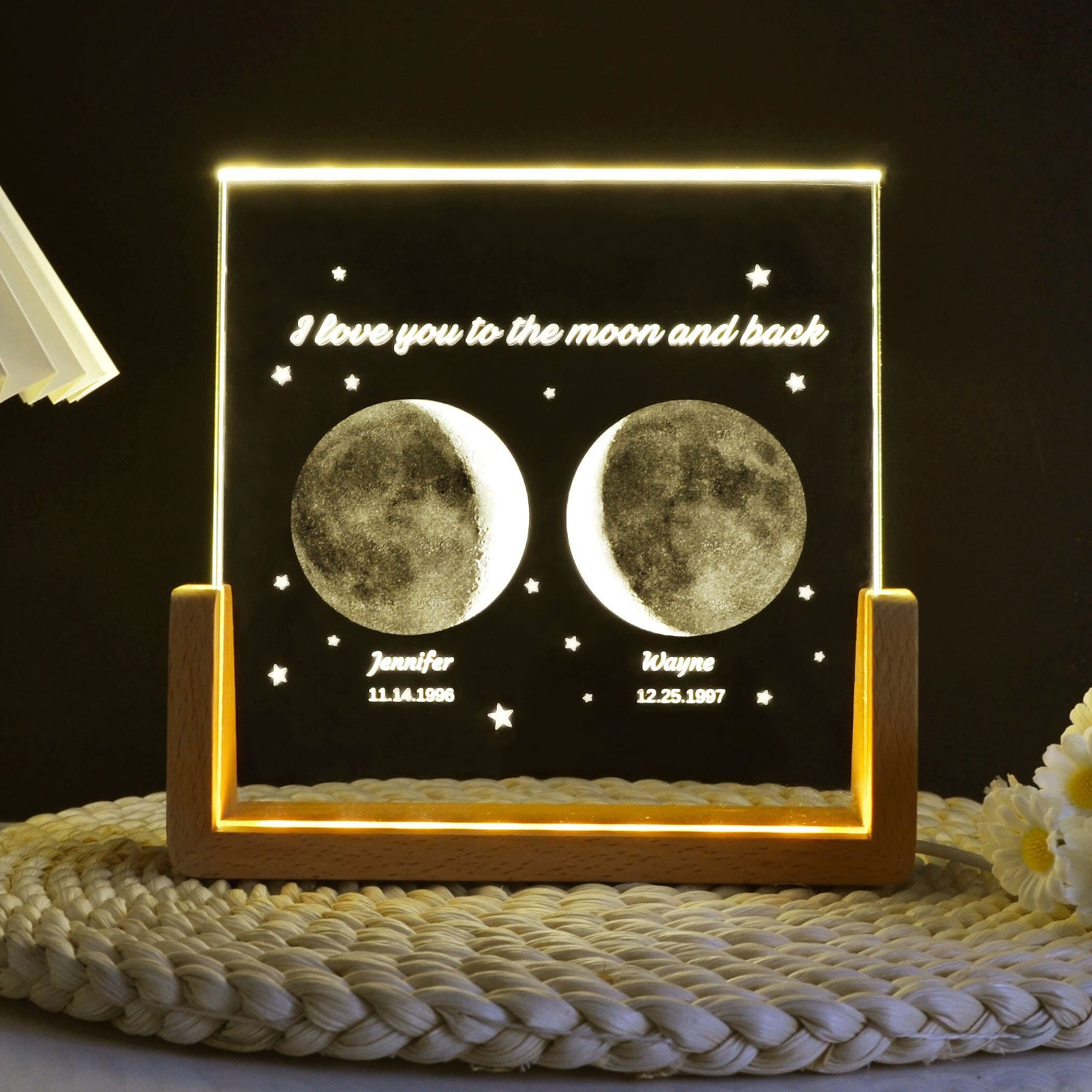 Personalized Moon Phase Photo Lamp Keepsake Gifts Mother's Day Gift