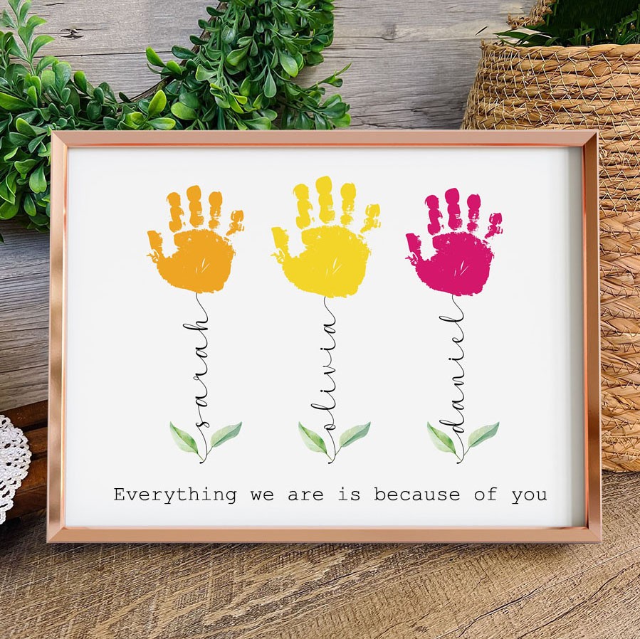 Personalized DIY Handprint Famliy Frame Mother's Day Gifts Unique Gift For Mom