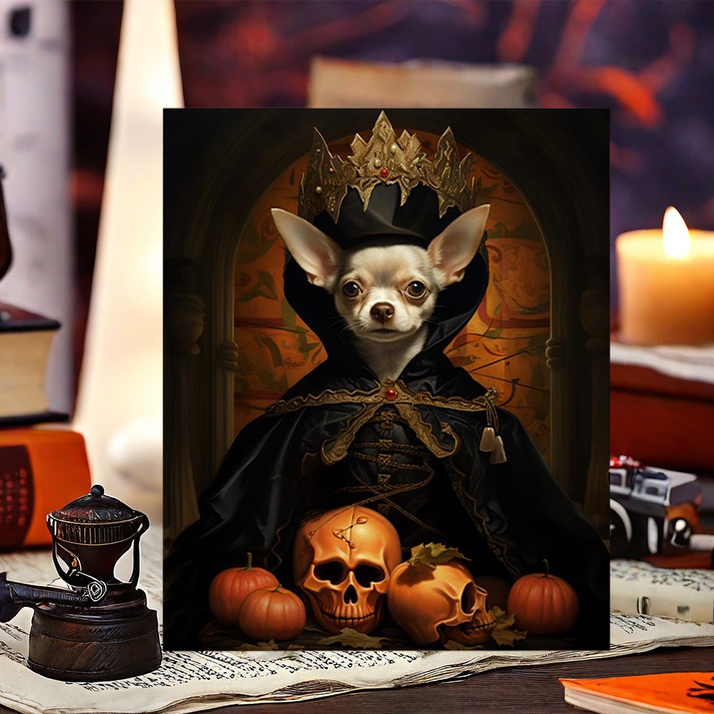 Personalized Halloween Pet Portrait Frame Custom Halloween Poster Funny Wall Art for Pet Lovers Memorial Gifts