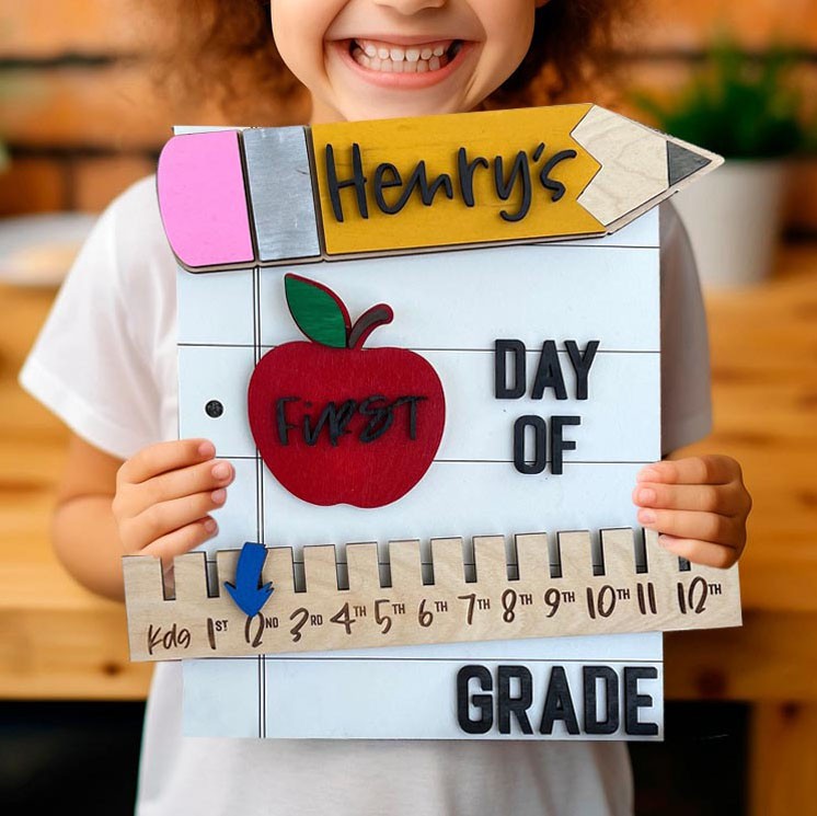 Personalized First Day of School Sign With Name For Kids Unique Gift Ideas For Back to School