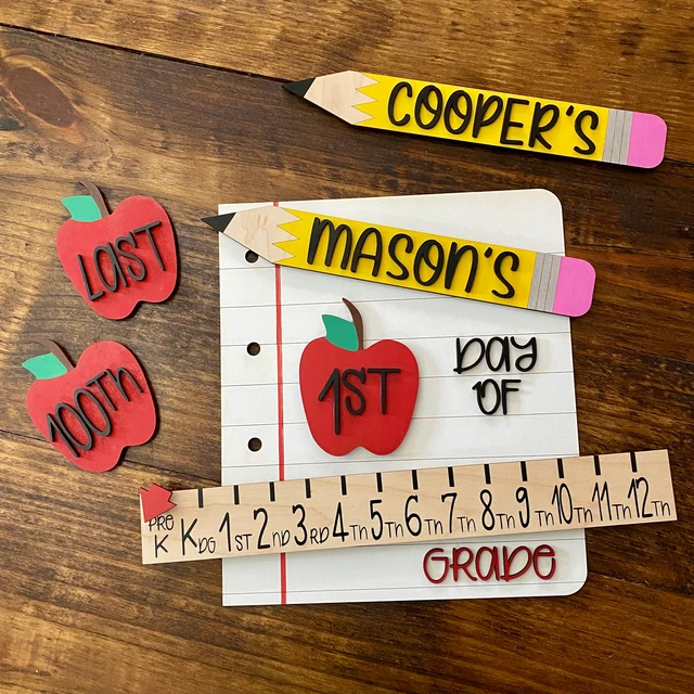 Custom 1st/Last/100th Day of School Sign With Kid's Name Unique Back to School Gift For Kids