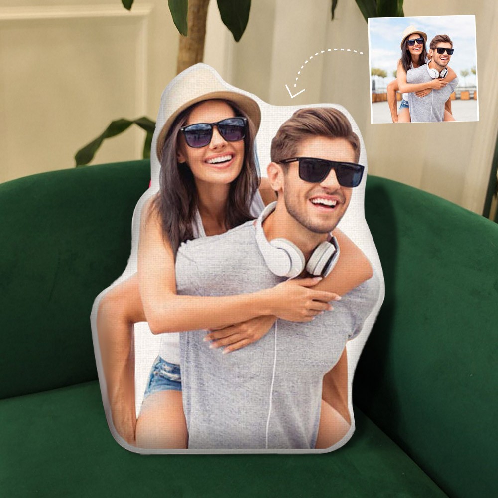 Personalized Human Shaped Portrait Photo Pillow Anniversary Gift Ideas for Wife Love Gift for Couples 