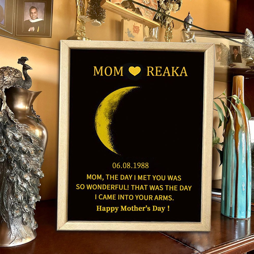 Personalized Moon Phase Wood Sign Family Keepsake Gifts Mother's Day Gift Ideas