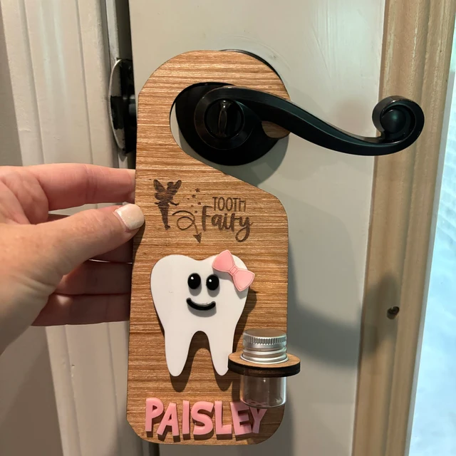 Personalized Tooth Fairy Door Hanger Keepsake Gift for Kids Baby Shower Gift