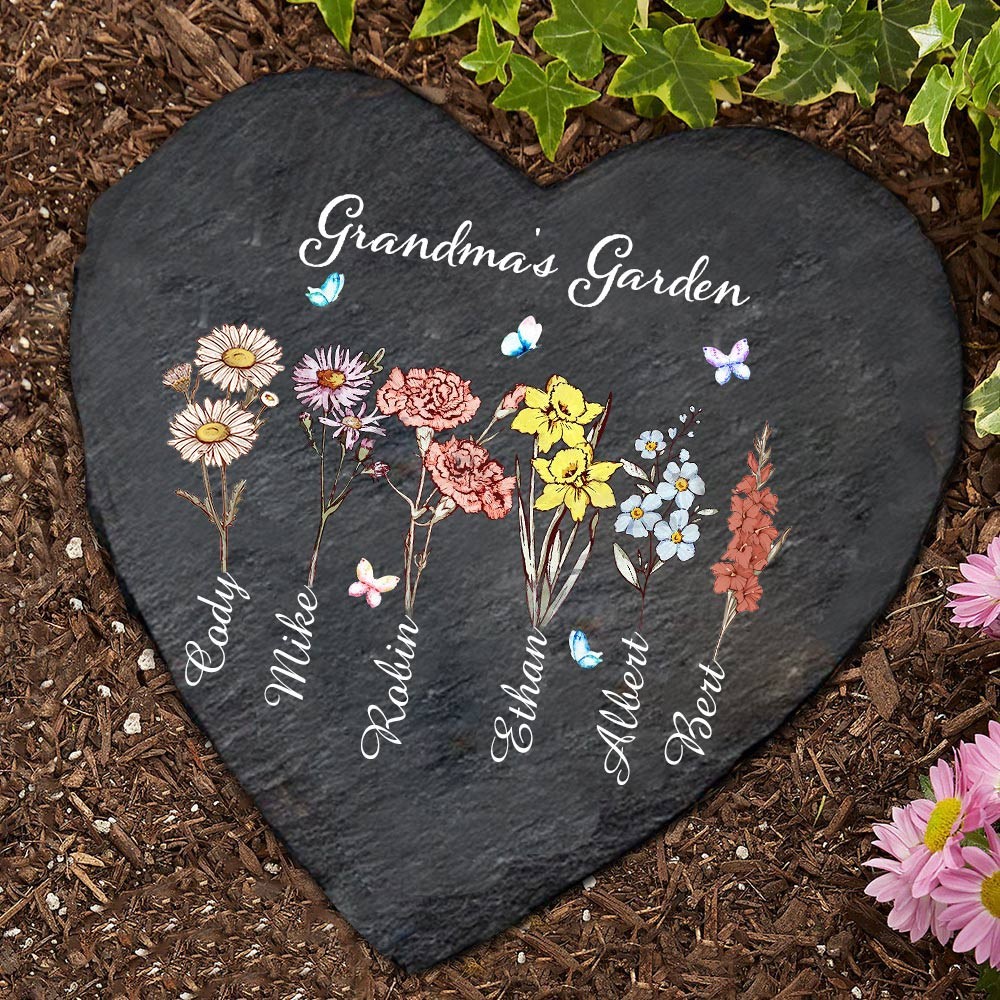 Personalized Grandma's Garden Birth Flower Plaque Sign With Grandkids Names Mother's Day Gift Keepsake Gift for Mom Grandma