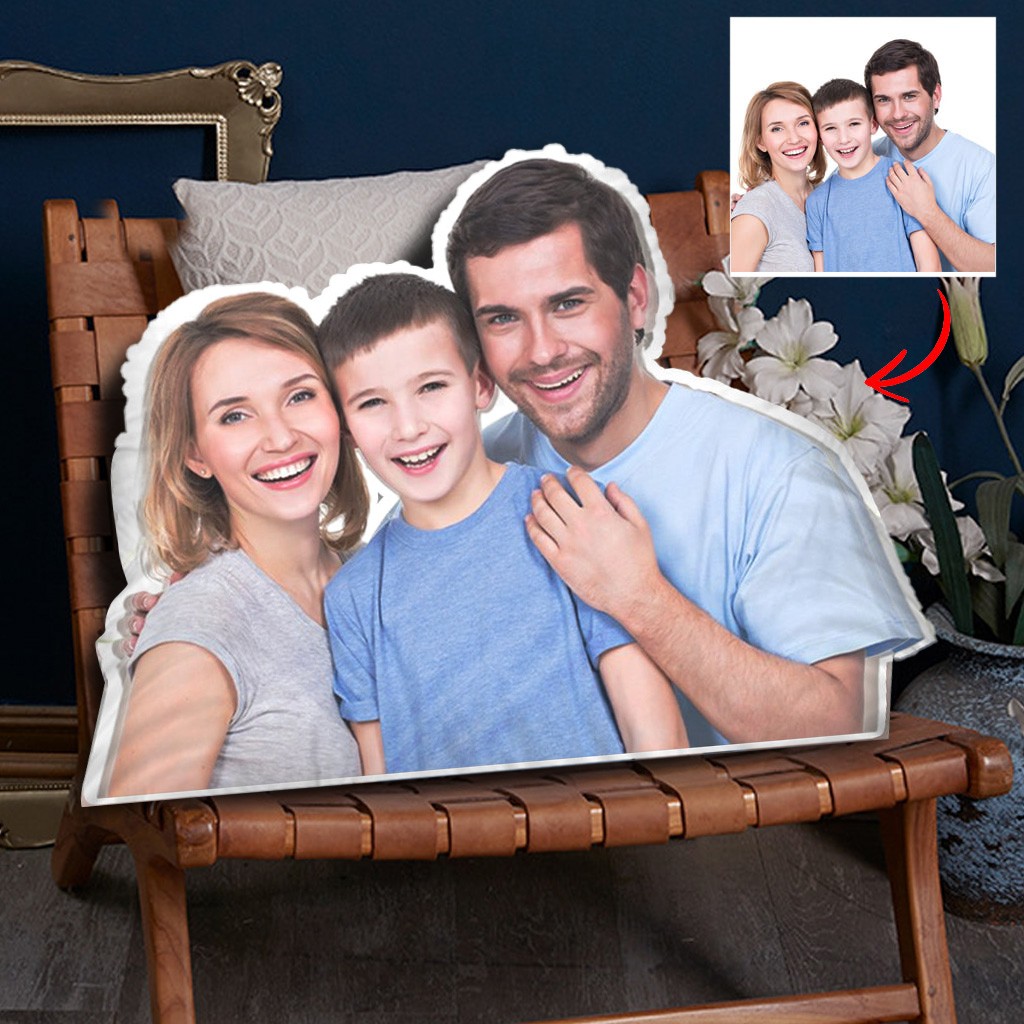 Personalized Humanoid Cushion Photo Pillow Memorial Gift for Family Unique Gifts for Mom Dad