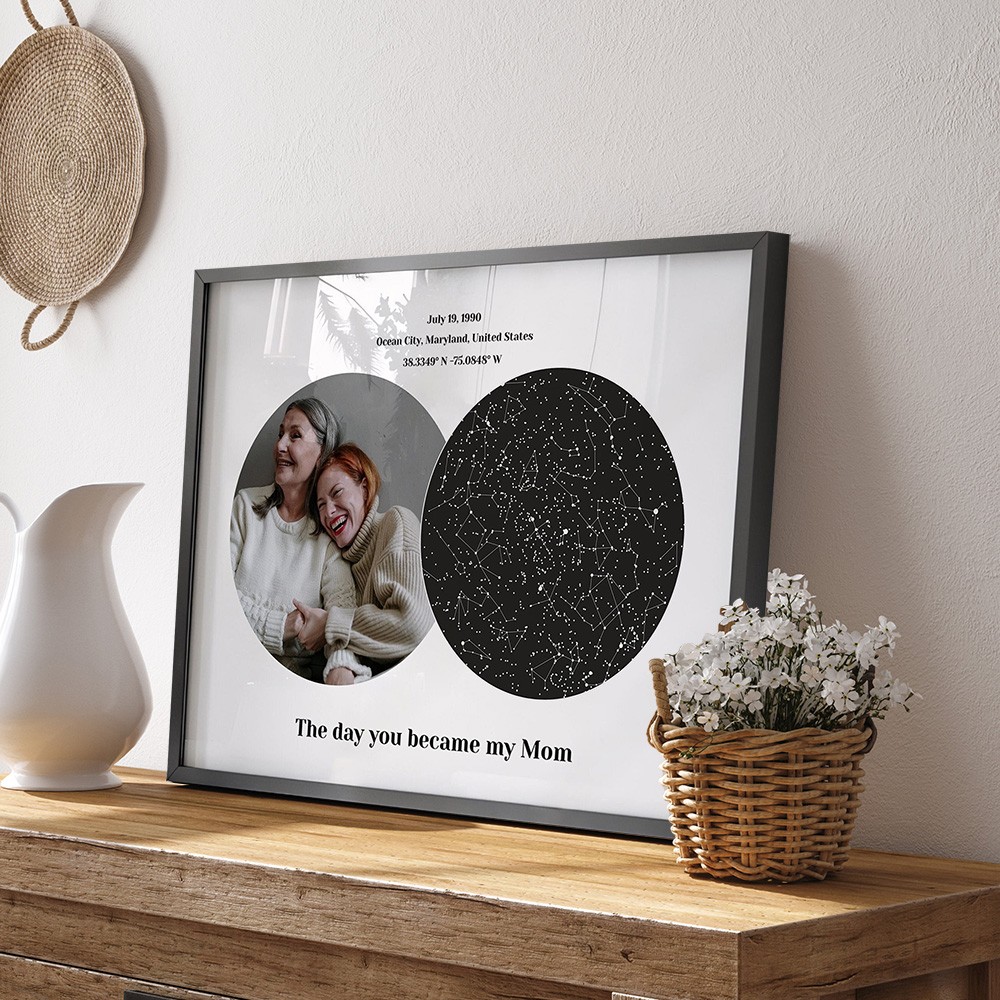 Personalized Moon Phase Print Frame Sign For Mom Custom Birthday Gift Mother's Day Gift Ideas