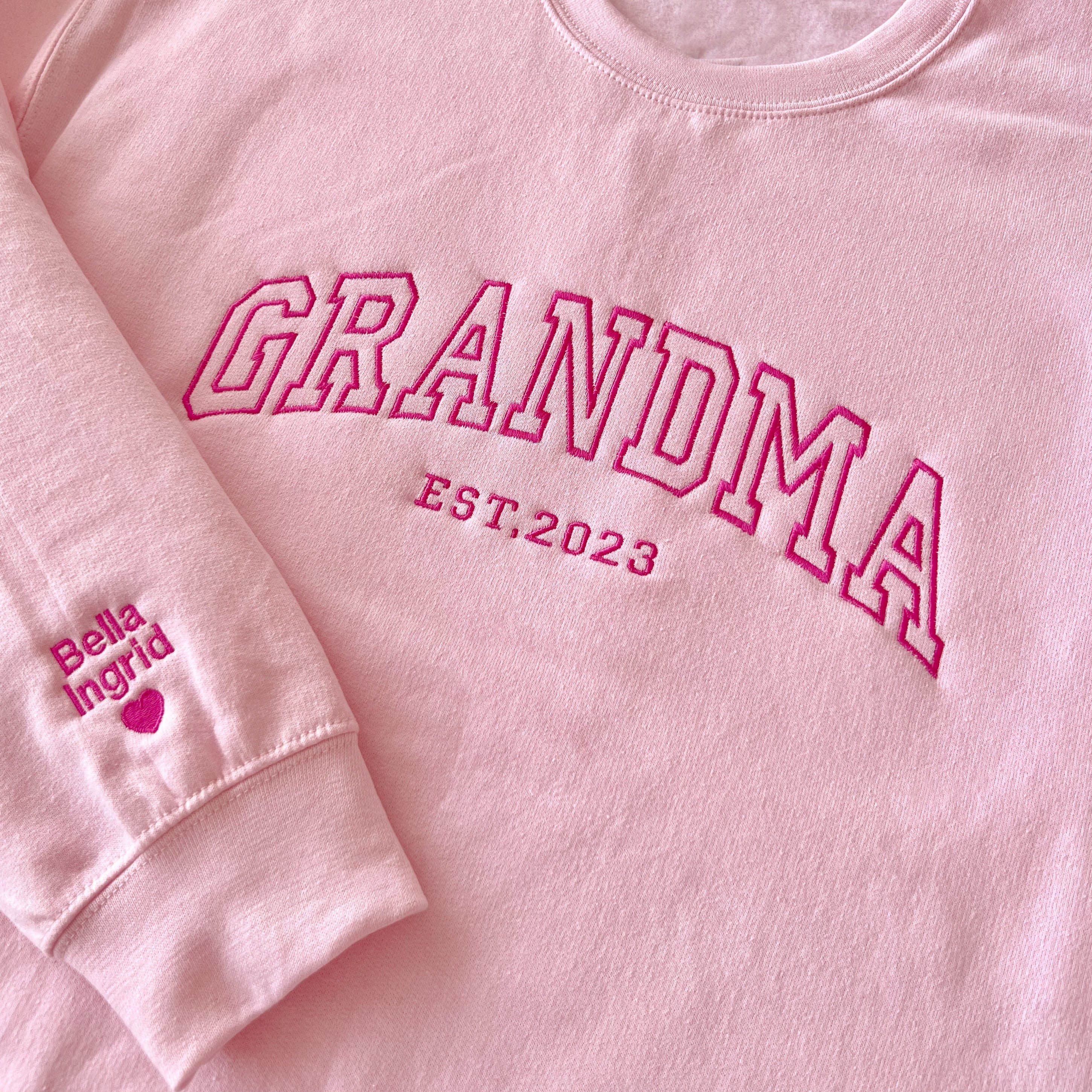 Custom Grandma Embroidered Sweatshirt Hoodie Unique Gift For Mom Grandma Christmas Gifts