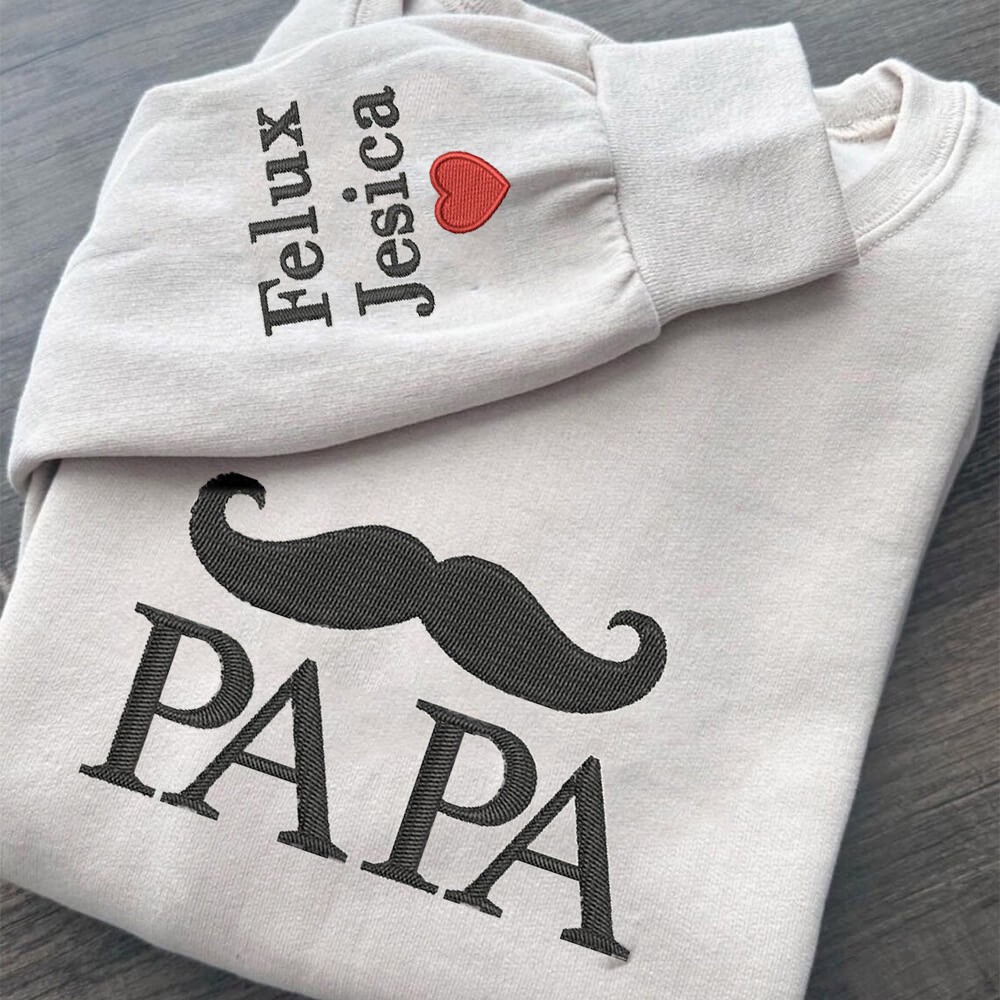 Personalized Papa Beard Embroidered Sweatshirt Hoodie Preparing Gift For Dad Father's Day Gift Ideas