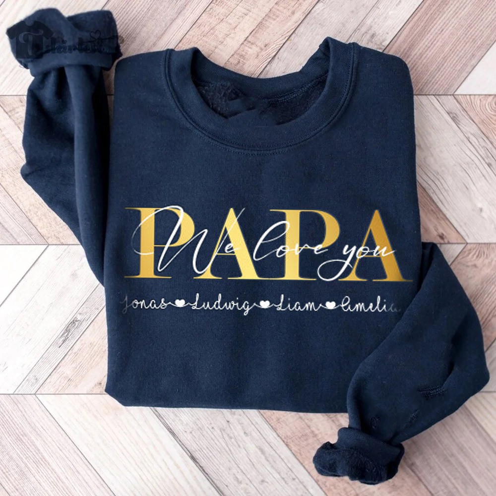 Personalized Papa Embroidered Sweatshirt Hoodie Meaningful Gift Father's Day Gift Ideas