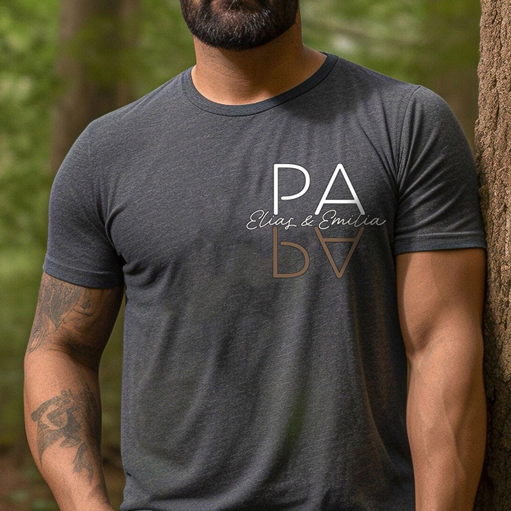 Personalized Papa Embroidered T-shirt Sweatshirt Hoodie Perfect Gift For Dad Father's Day Gift Ideas