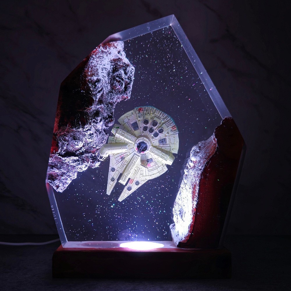 Space Galaxy Resin and Wood Night Light Interstellar Epoxy Lamp Christmas Gift Ideas