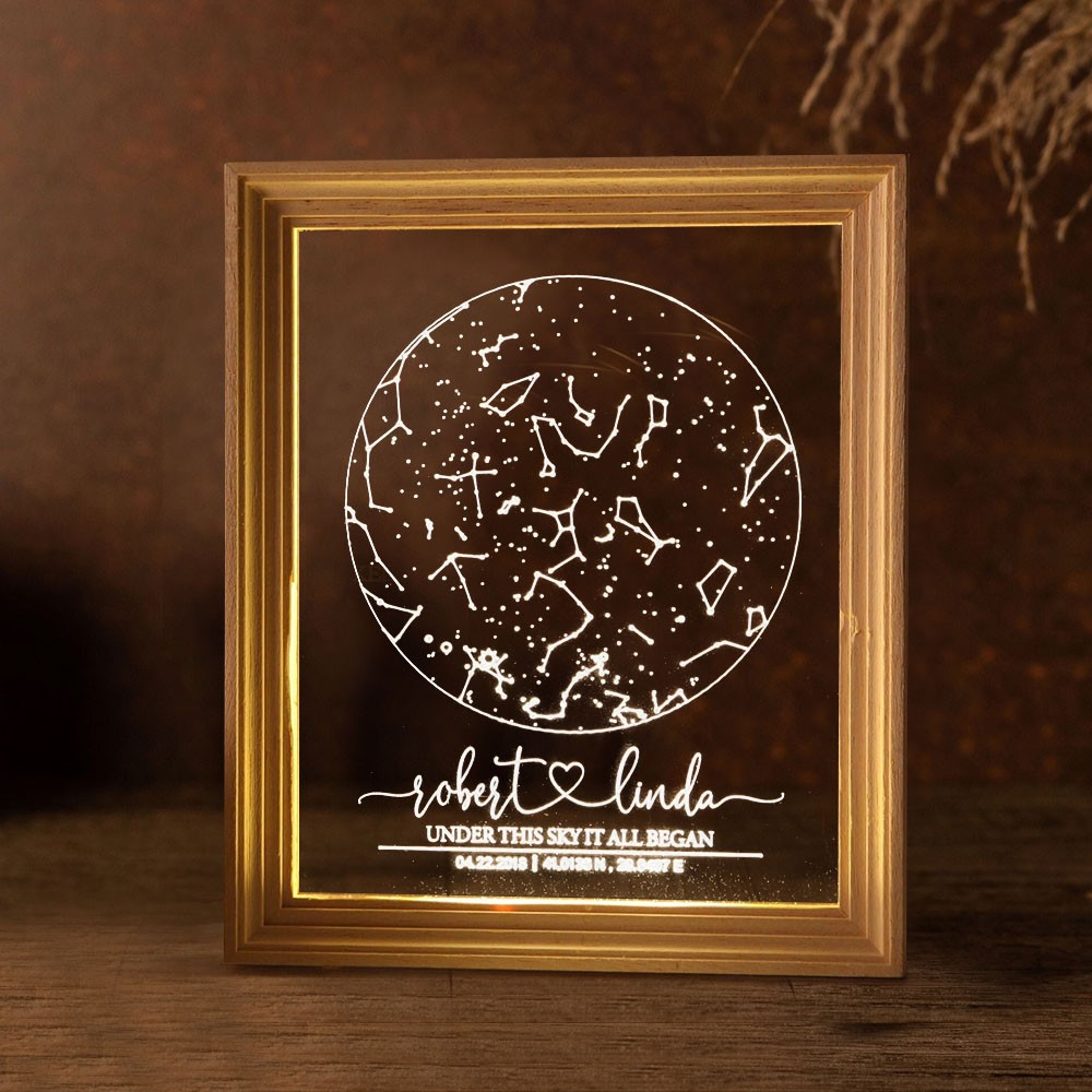 Personalized Constellation Star Map Night Light Stars Chart Anniversary Gift Christmas Gift Ideas