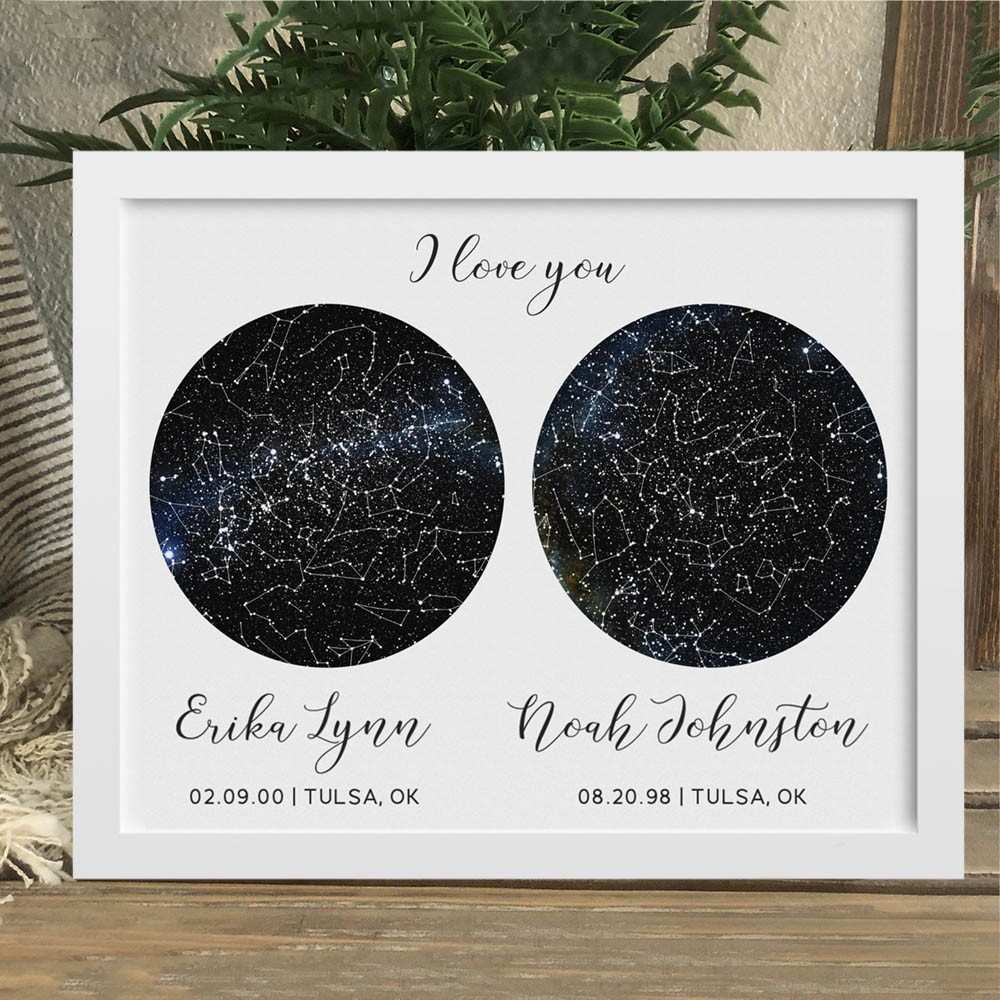 Custom Star Map Art Print Frame Love Gifts for Couple Christmas Gift Anniversary Gift Ideas