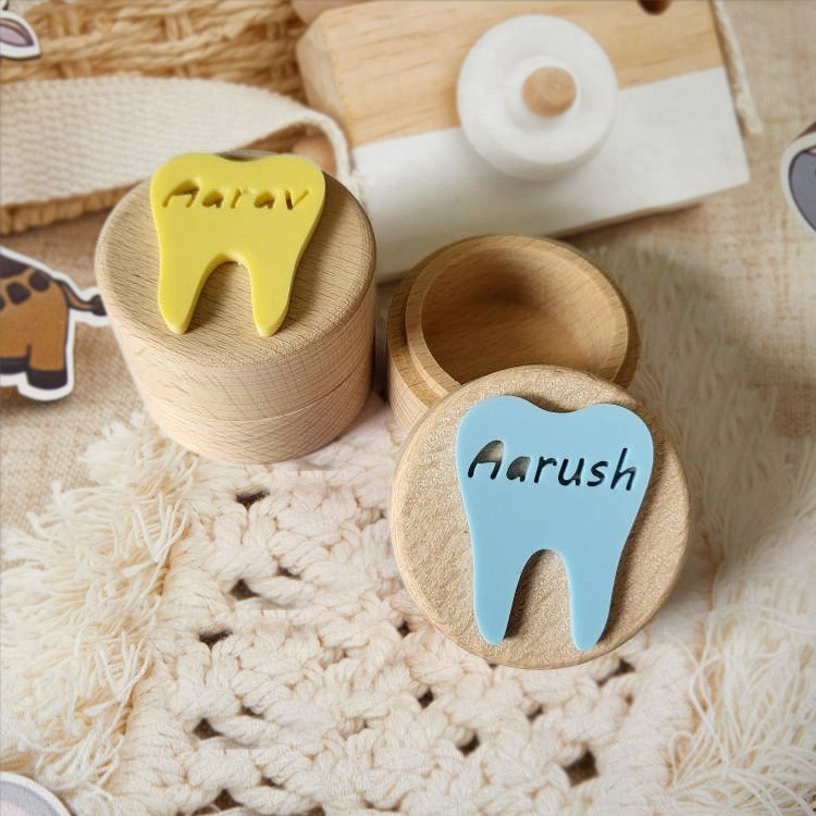 Personalized Engraved Wooden Baby Tooth Fairy Keepsake Box First Birthday Gift for Kids Baby Shower Gifts