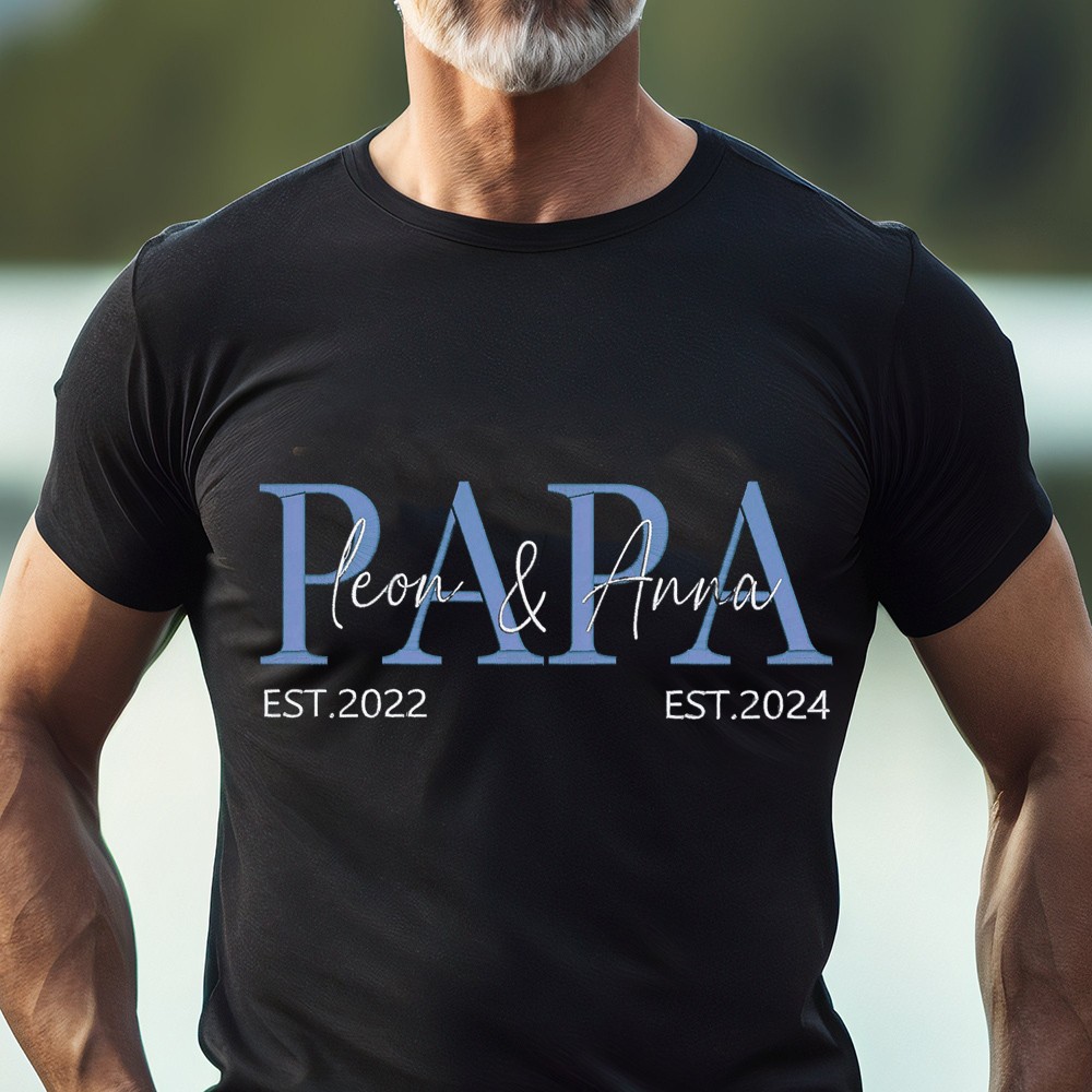 Personalized Papa Embroidered Sweatshirt Hoodie T-shirt Exquise Gift For Dad Father's Day Gift Ideas