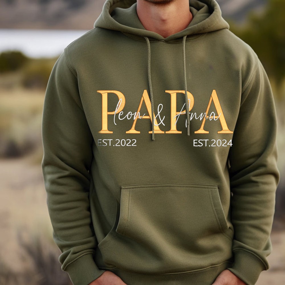 Custom Papa Embroidered Sweatshirt Hoodie T-shirt Fascinating Father's Day Gift Ideas