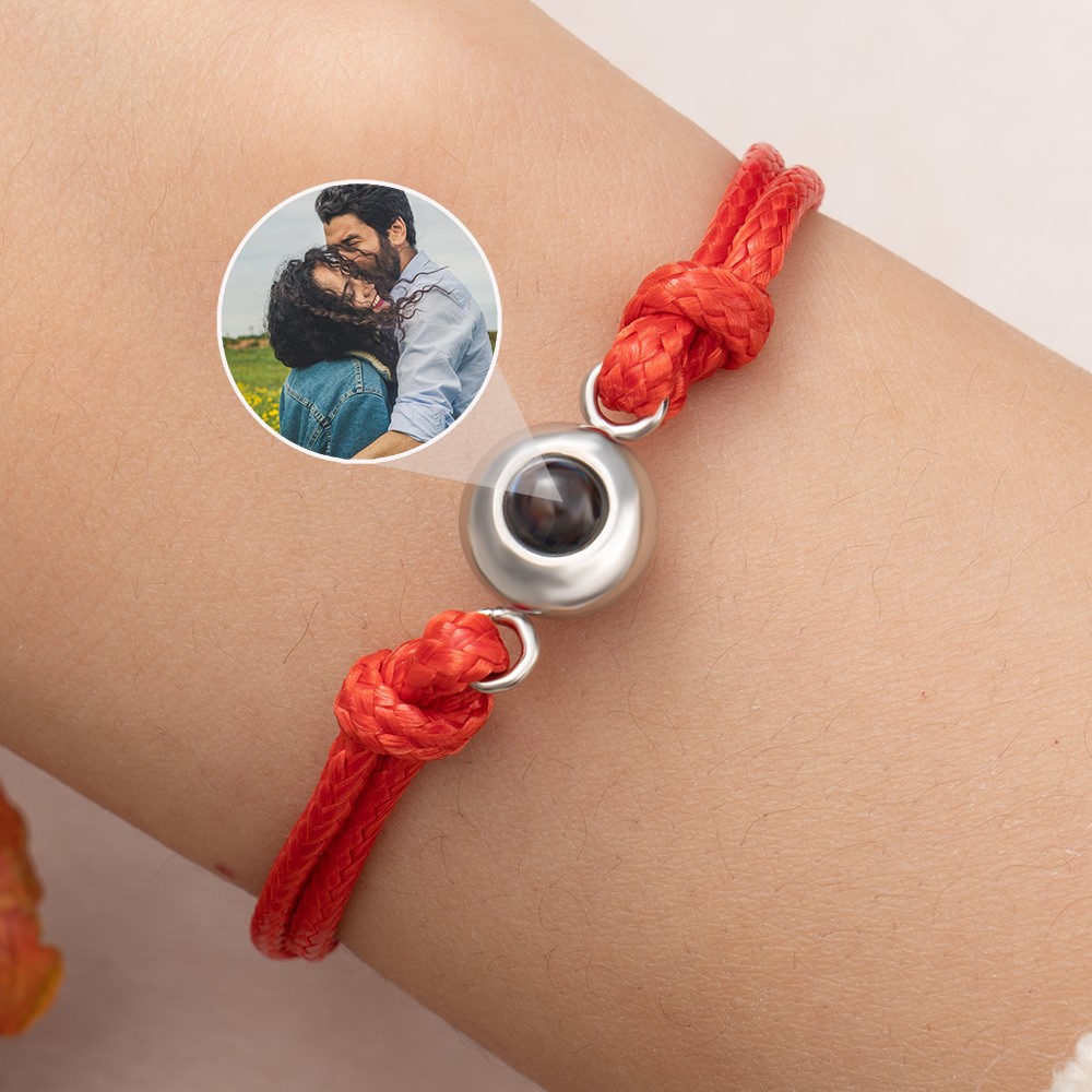 Personalized Rope Photo Projection Bracelet Valentine's Day Gifts For Couple