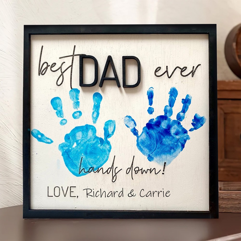 Personalized Best Dad Ever DIY Handprint Sign