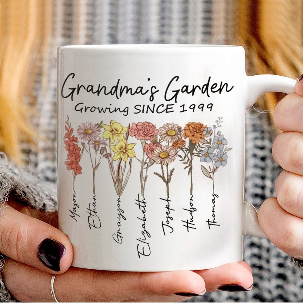 Personalized Birth Month Flower Mug for Mom