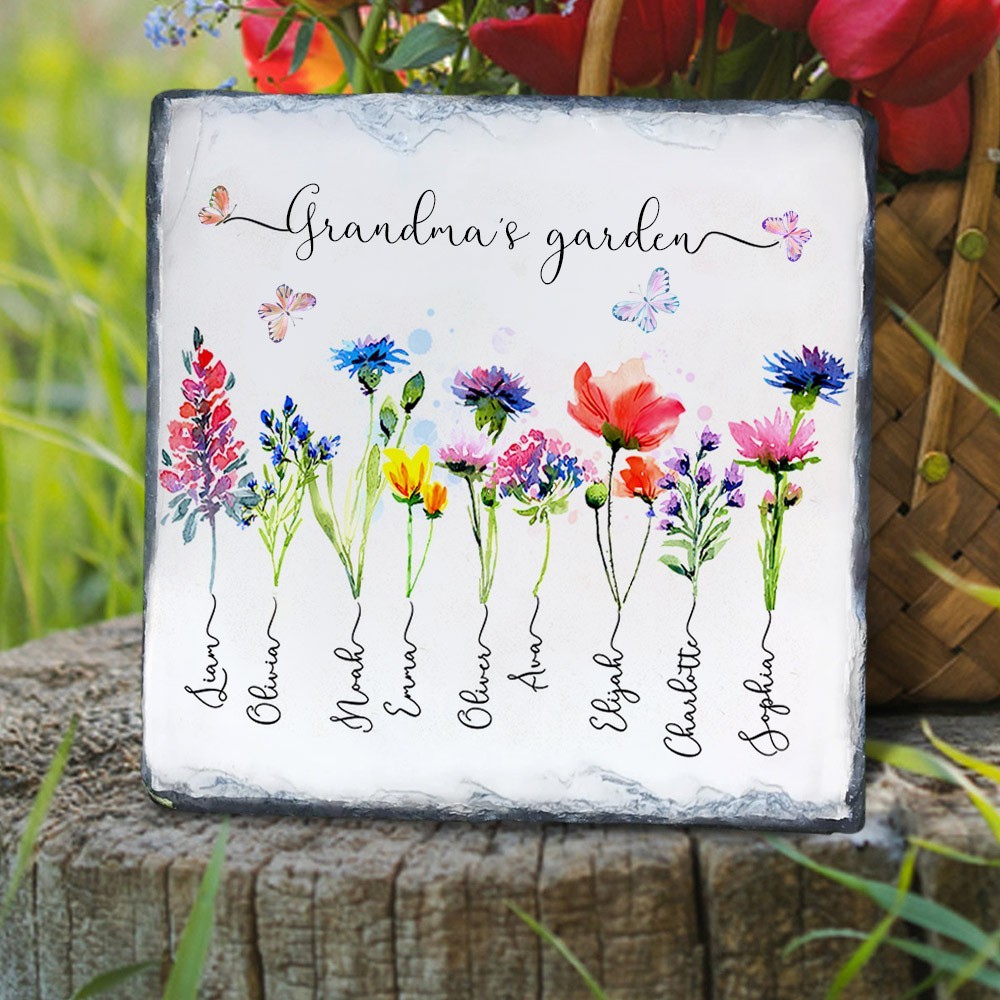 Personalized Mom's Garden Decorative Plaque For Grandma,Mom