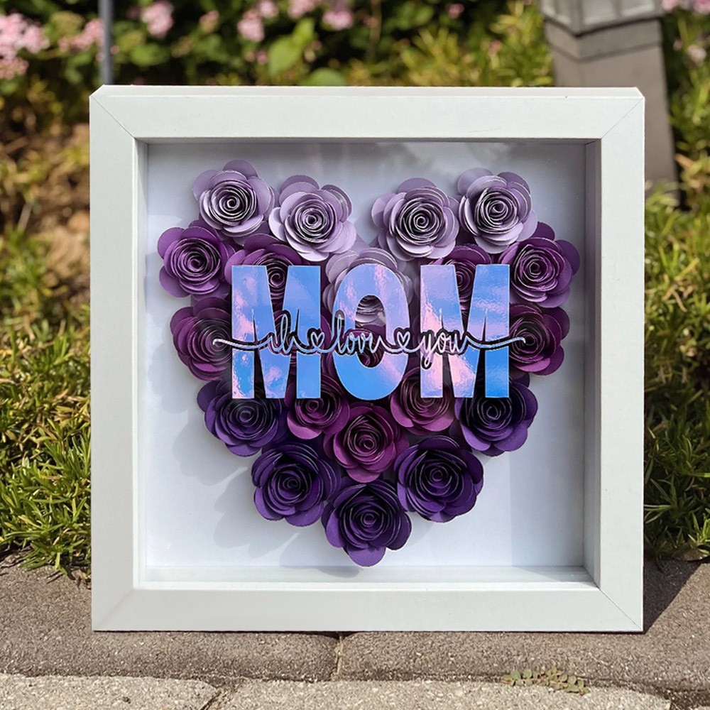 Personalized Flower Shadow Box for Mom