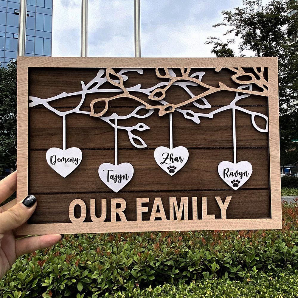 Personalized Our Family Tree Sign For Mom, Grandma