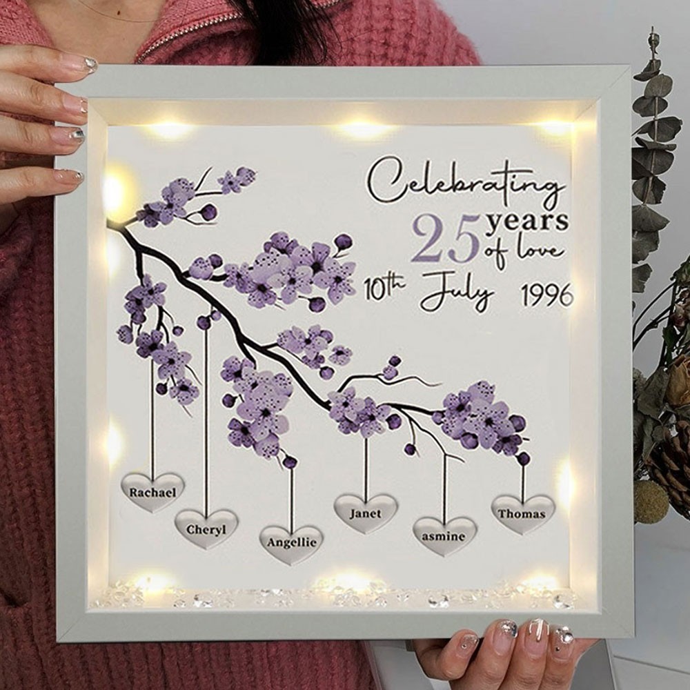 Personalized Light Up Family Tree Frame for Mom