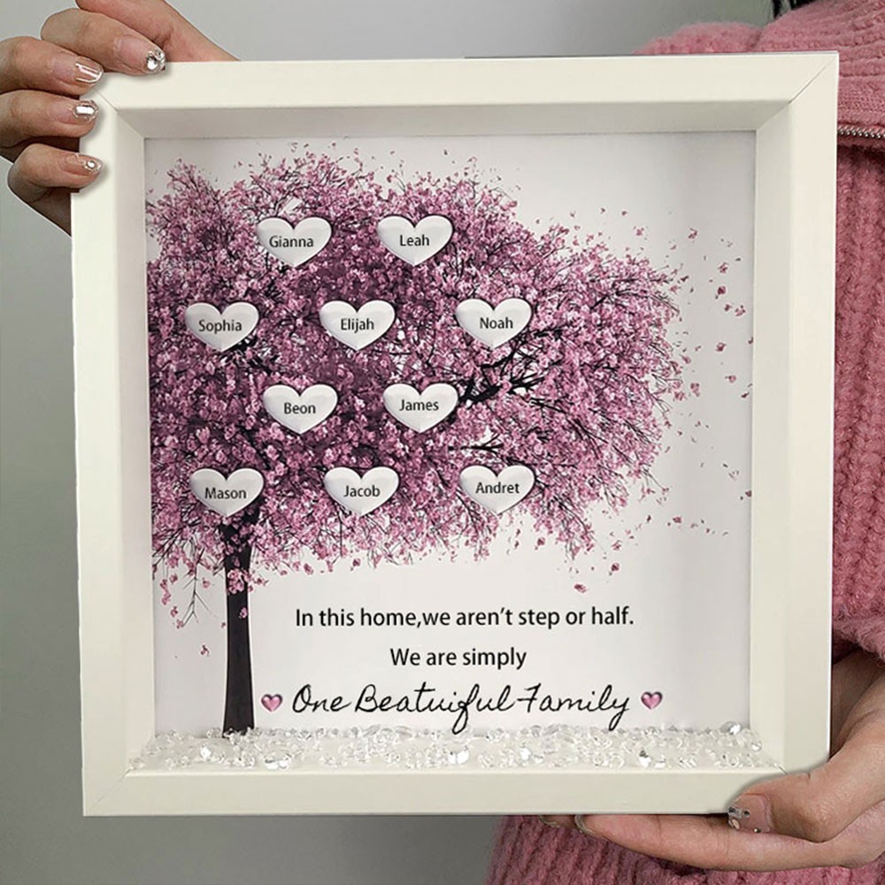 Personalized Cherry Family Tree Heart Names for Mom