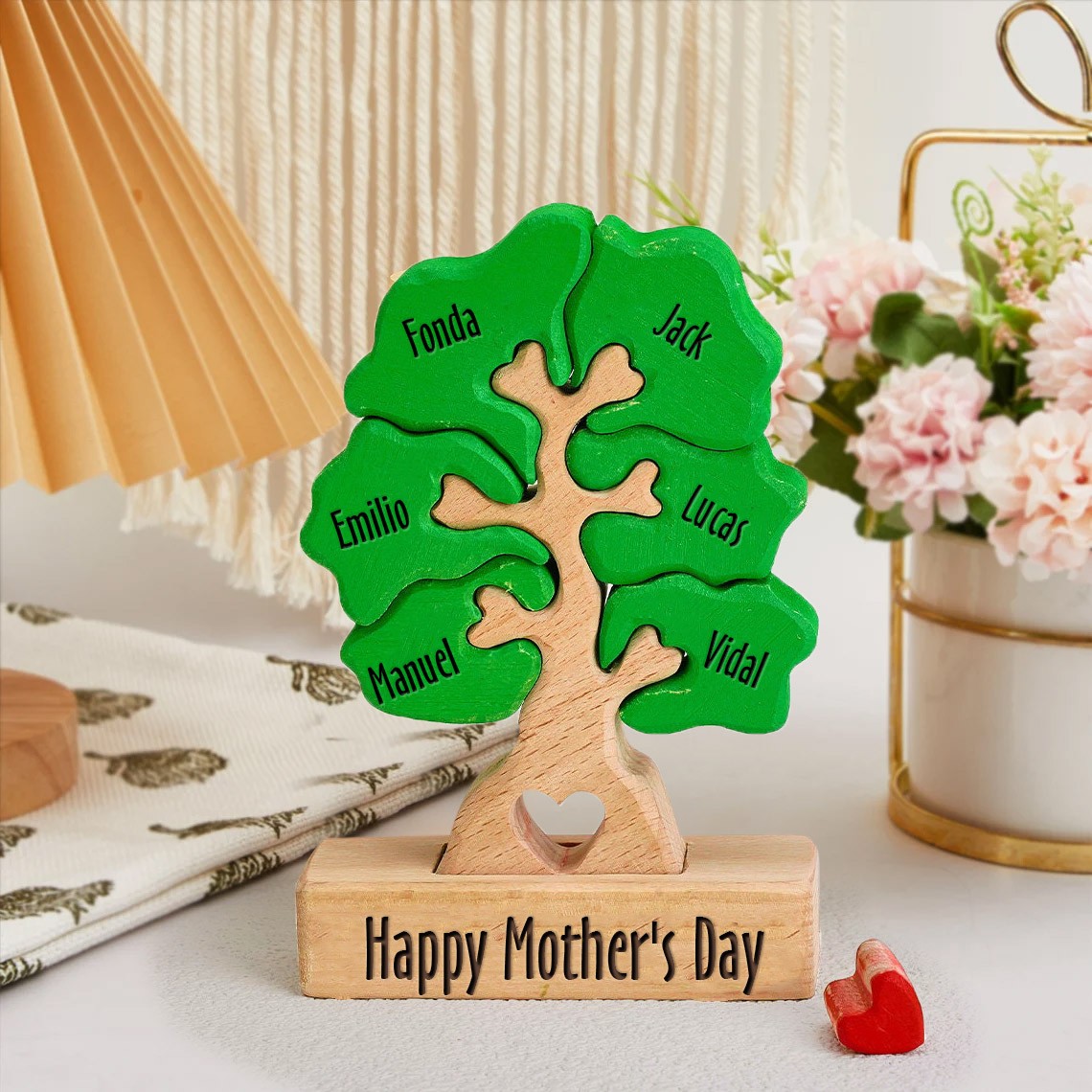 Personalized Wooden Family Tree Puzzle for Mom