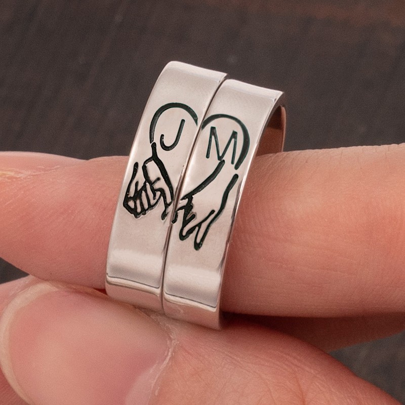 Personalized Pinky Promise Matching Ring for Couples