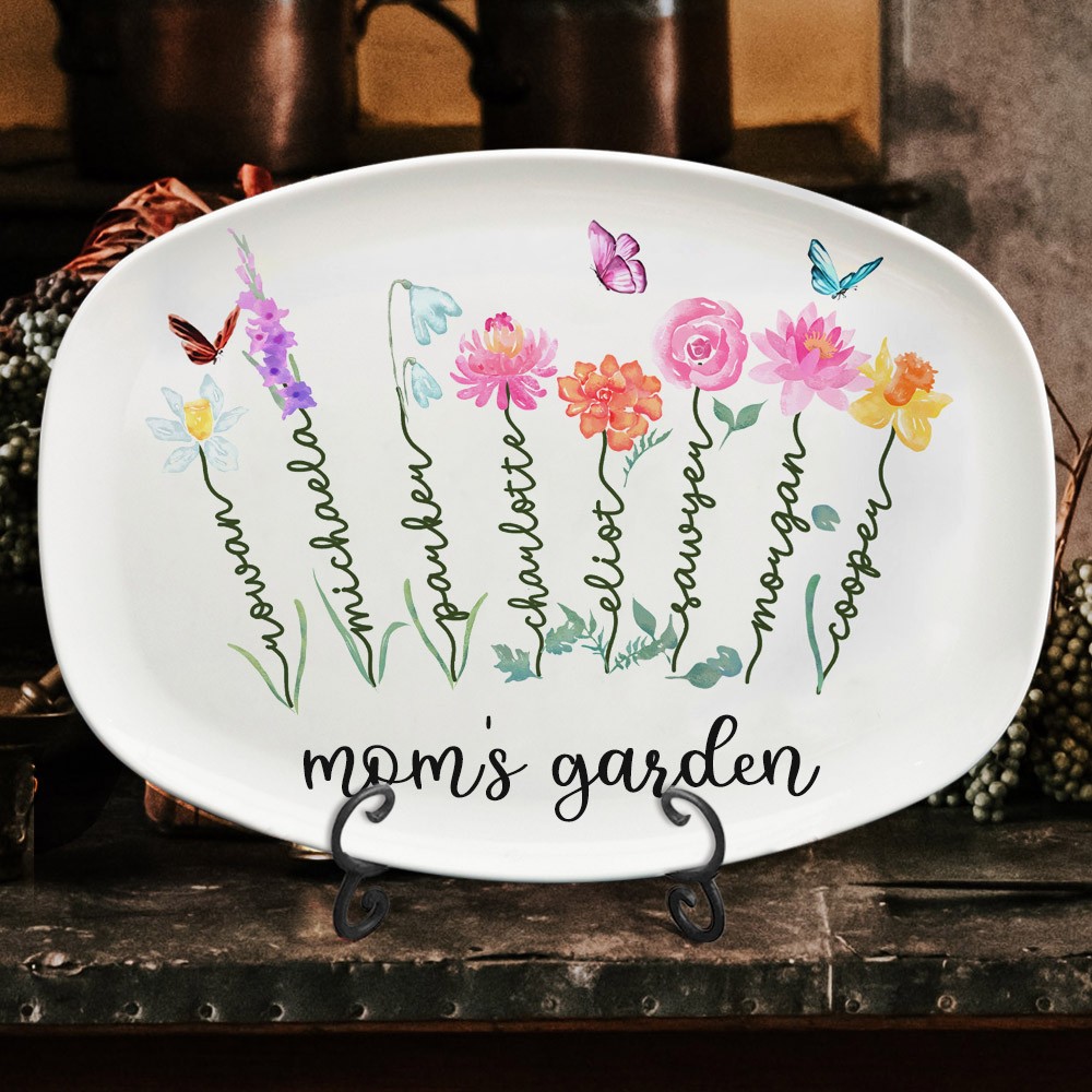 Personalized Grandma's Garden Birth Flower Platter