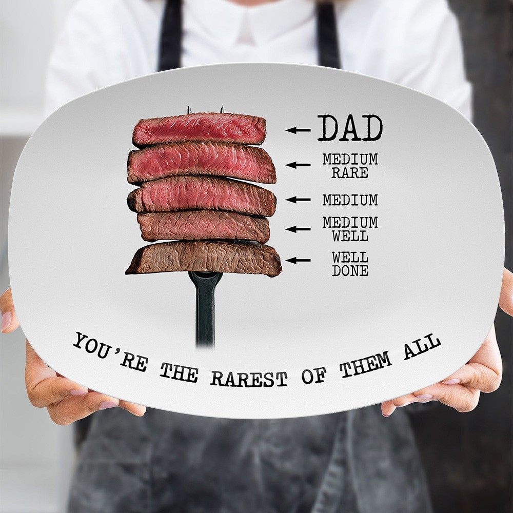 Personalized You're The Rarest of Them All Grilling Plate Father's Day Gift