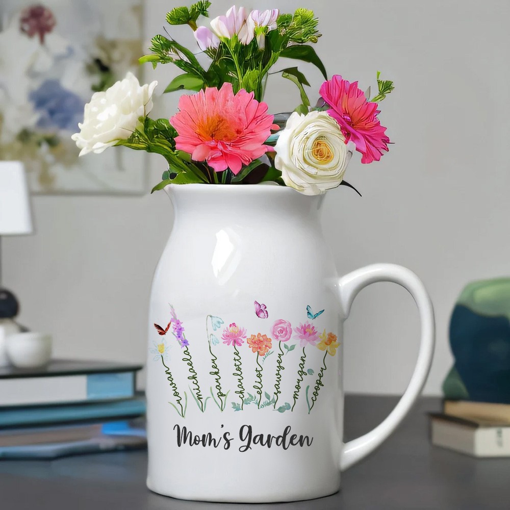 Personalized Mom's Garden Birth Flower Vase