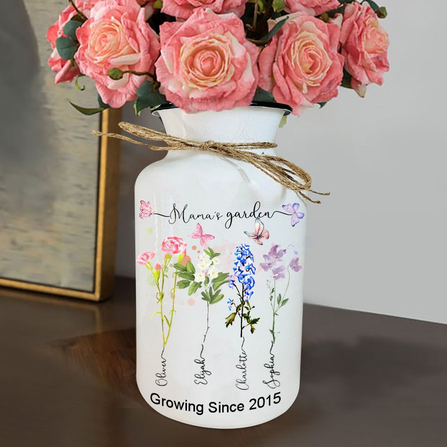 Personalized Mama's Garden Flower Vase Mother's Day Gift Ideas