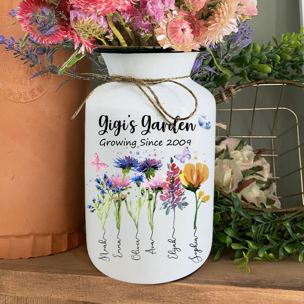 Personalized Blooming in Love Birth Flower Vase Special Mother's Day Gift