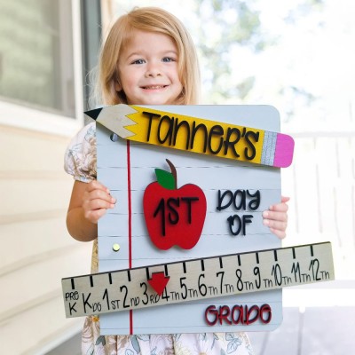 Custom First/100th/Last Day of School Wood Sign Kit Back to School Unique Meaningful Gifts for Kids