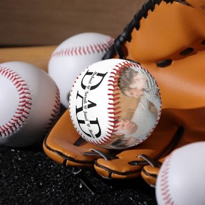 Personalized Dad Baseball With Names And Photo Unique Father's Day Gift Ideas