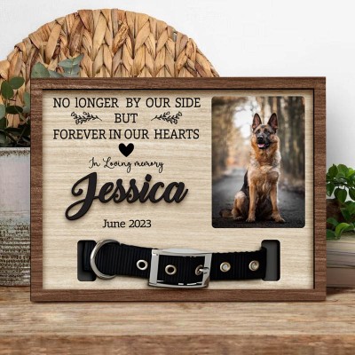 Personalized Memorial Pet Collar Frame with Photo Gifts for Pet Lover