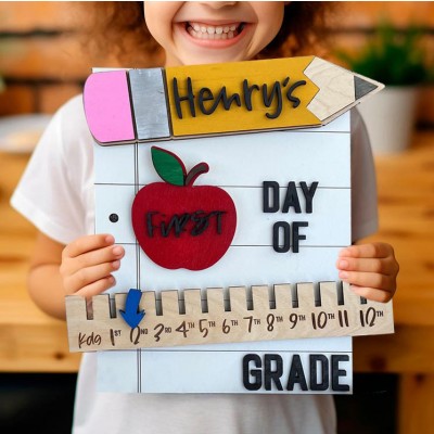 Personalized First Day of School Sign With Name For Kids Unique Gift Ideas For Back to School