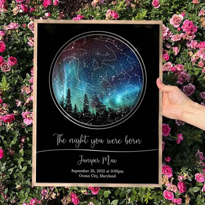 Custom Star Map Frame Sign By Date and Location Anniversary Gifts for Wife Husband Christmas Gift