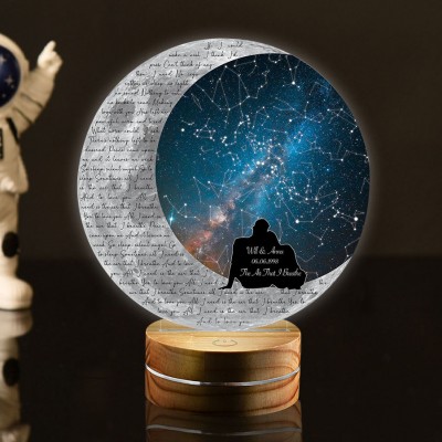 Personalized Star Map Night Light with Custom Song Lyrics Star Chart Anniversary Gift Christmas Gift Ideas