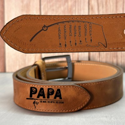 Custom Dad Engraved Leather Belt Father's Day Gift Ideas Birthday Gifts