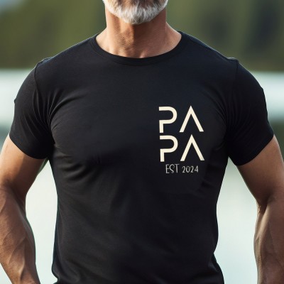 Personalized Papa Embroidered T-shirt Hoodie Sweatshirt Perfect Gift Ideas For Dad Father's Day Gifts