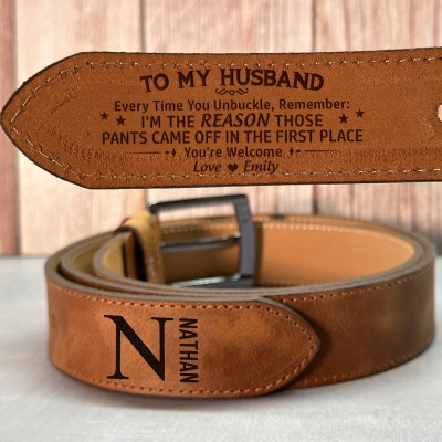 Personalized Engraved Leather Belt Unique Gifts for Husband Boyfriend Anniversary Gift Christmas Gift Ideas