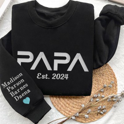 Personalized Embroidered Sweatshirt Hoodie For Papa Custom Gift For Dad Father's Day Gift Ideas